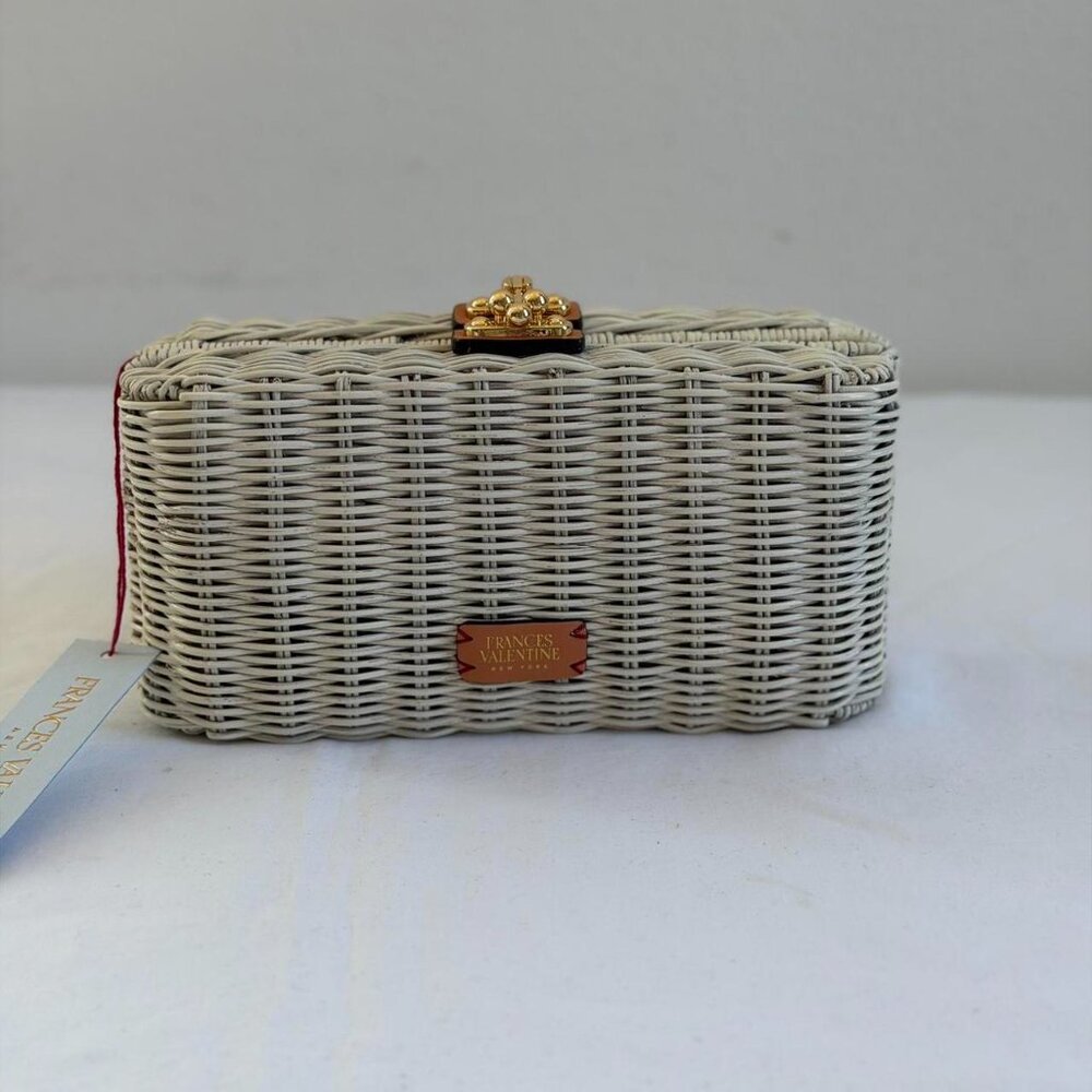 Frances Valentine Pepper Wicker Clutch in White - Picture 5 of 12
